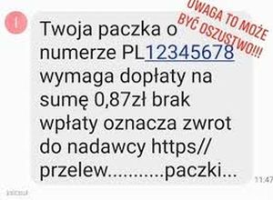 informacja twoja paczka wymaga dopłaty.